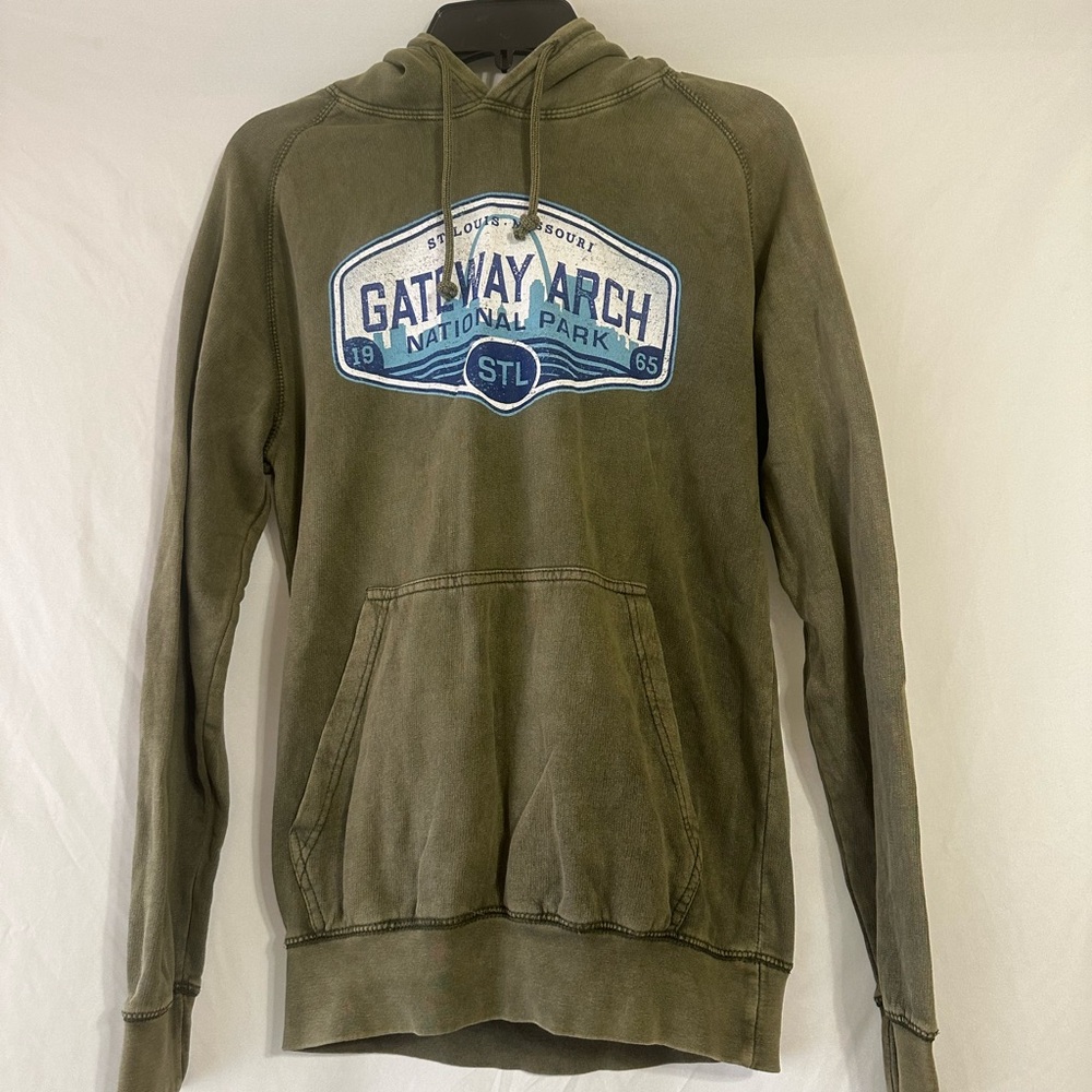 Lane Seven Gateway Arch National Park Green Sweatshirt